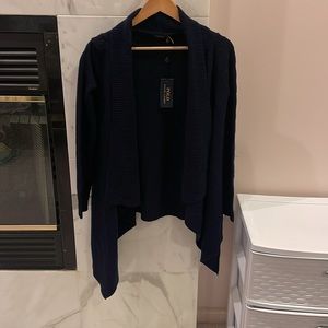 Polo by Ralph Lauren 100% Cashmere Waterfall cable cardigan NAVY NWT XS